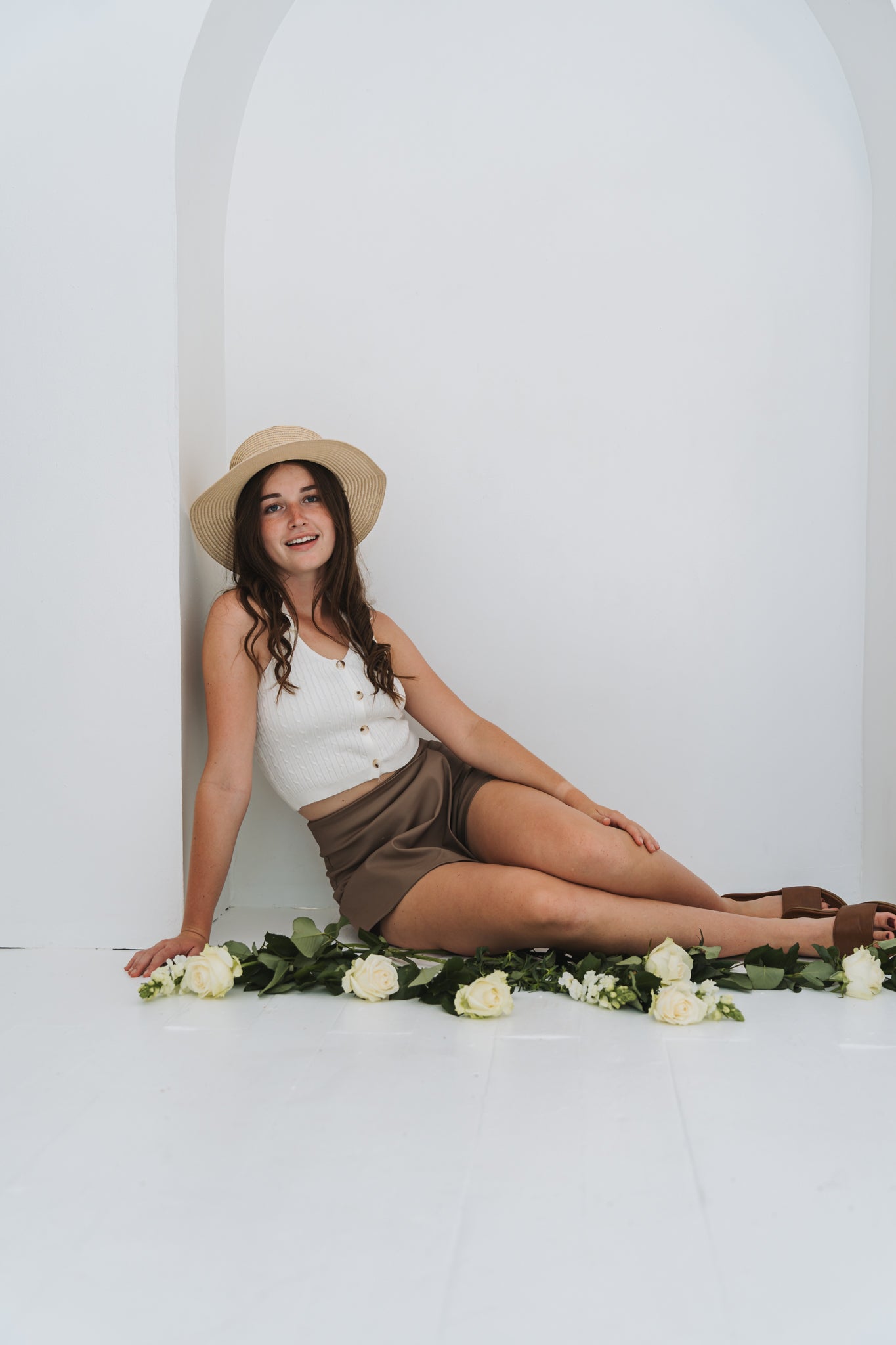 Knit Crop Waistcoat White