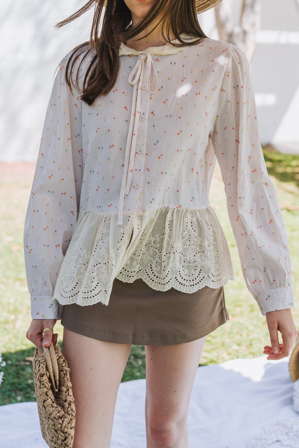 Candy Blouse Cream| OneSize/ Fits 30-34
