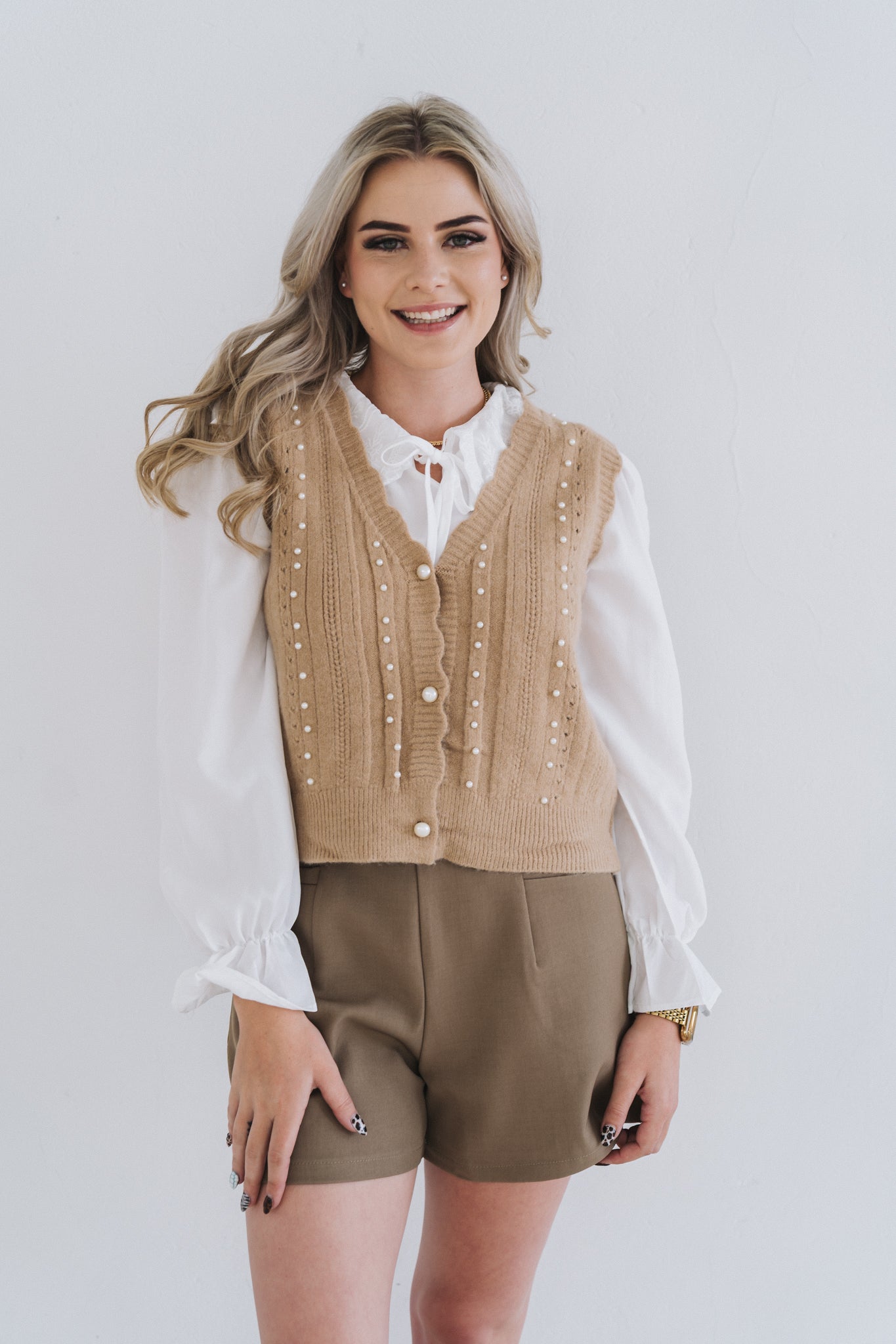 Pearl Waistcoat Khaki | One Size / Fits 30-34