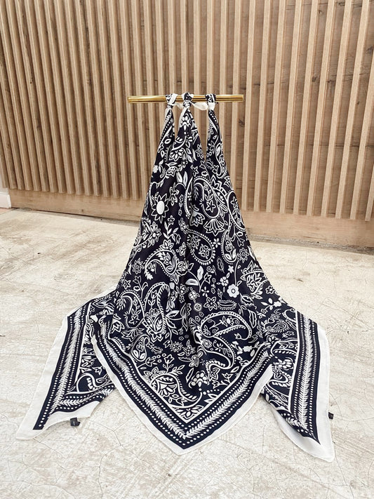 Silk Scarf B&W