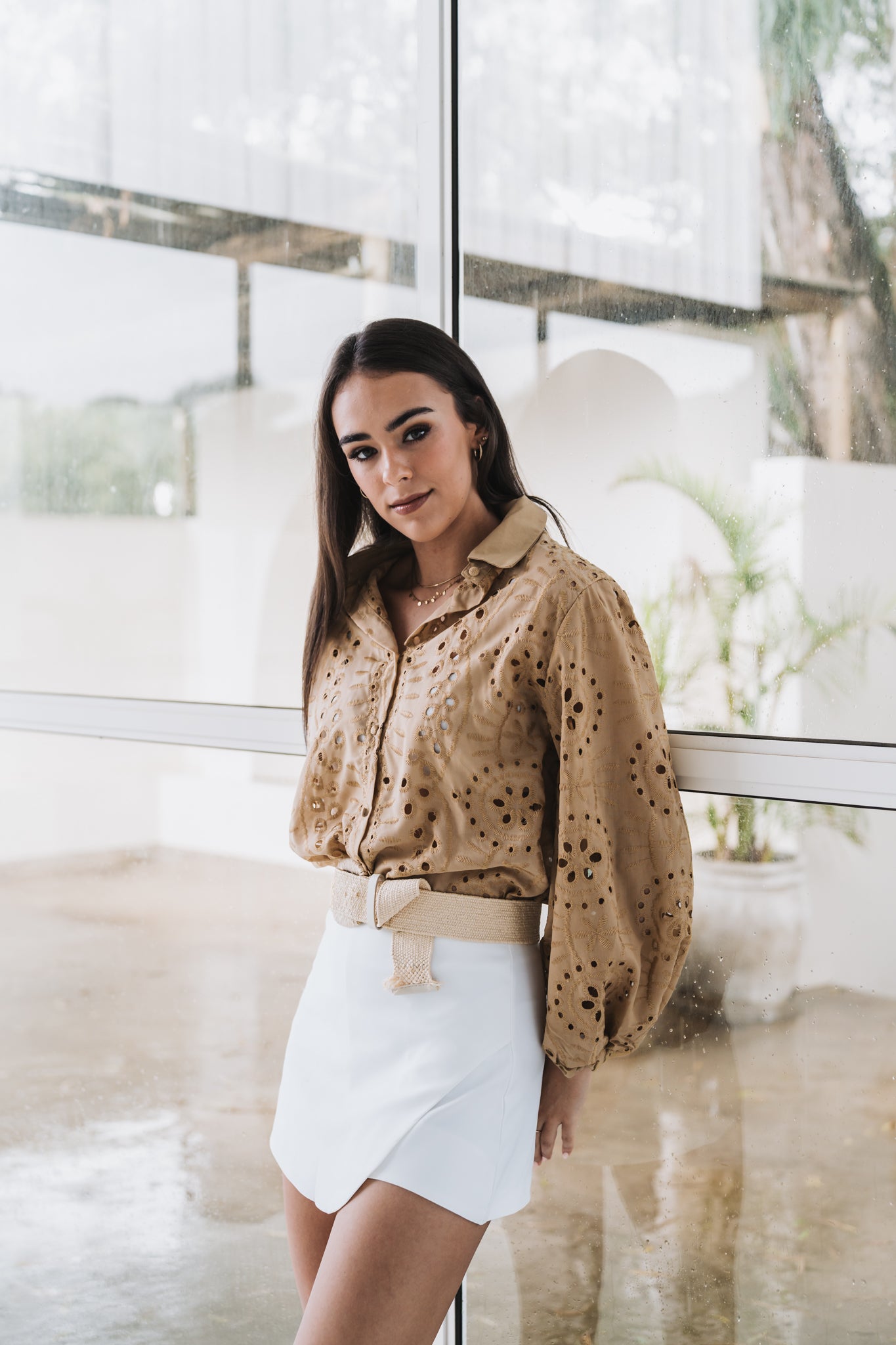 Rust Anglaise Blouse | One Size / Fits 30-34