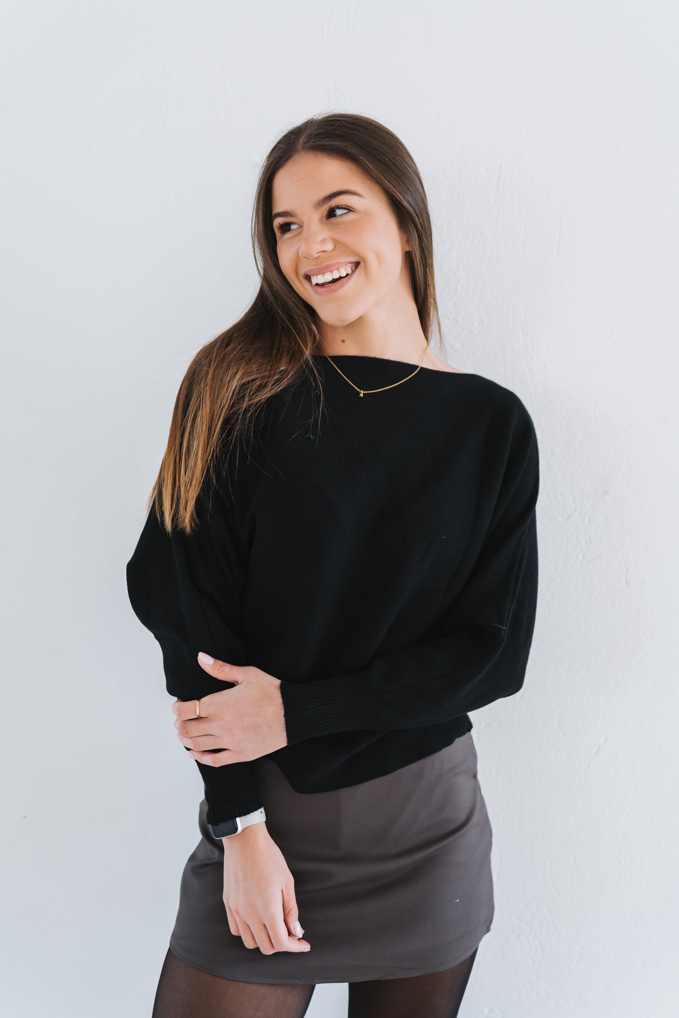 BoatNeck Knit Black | One Size / Fits 30-34