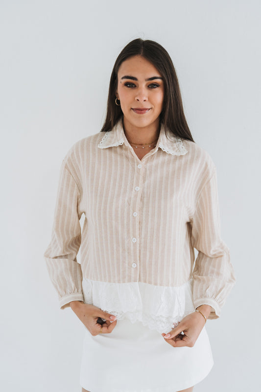 Emily Blouse Stone | One Size / Fits 32-36