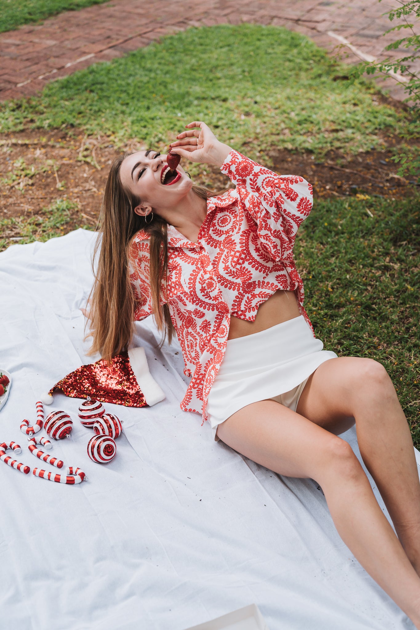 Greek Blouse Red