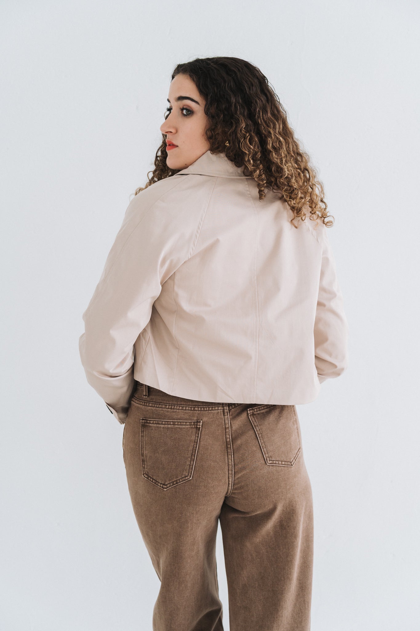 Cropped Trench Cream