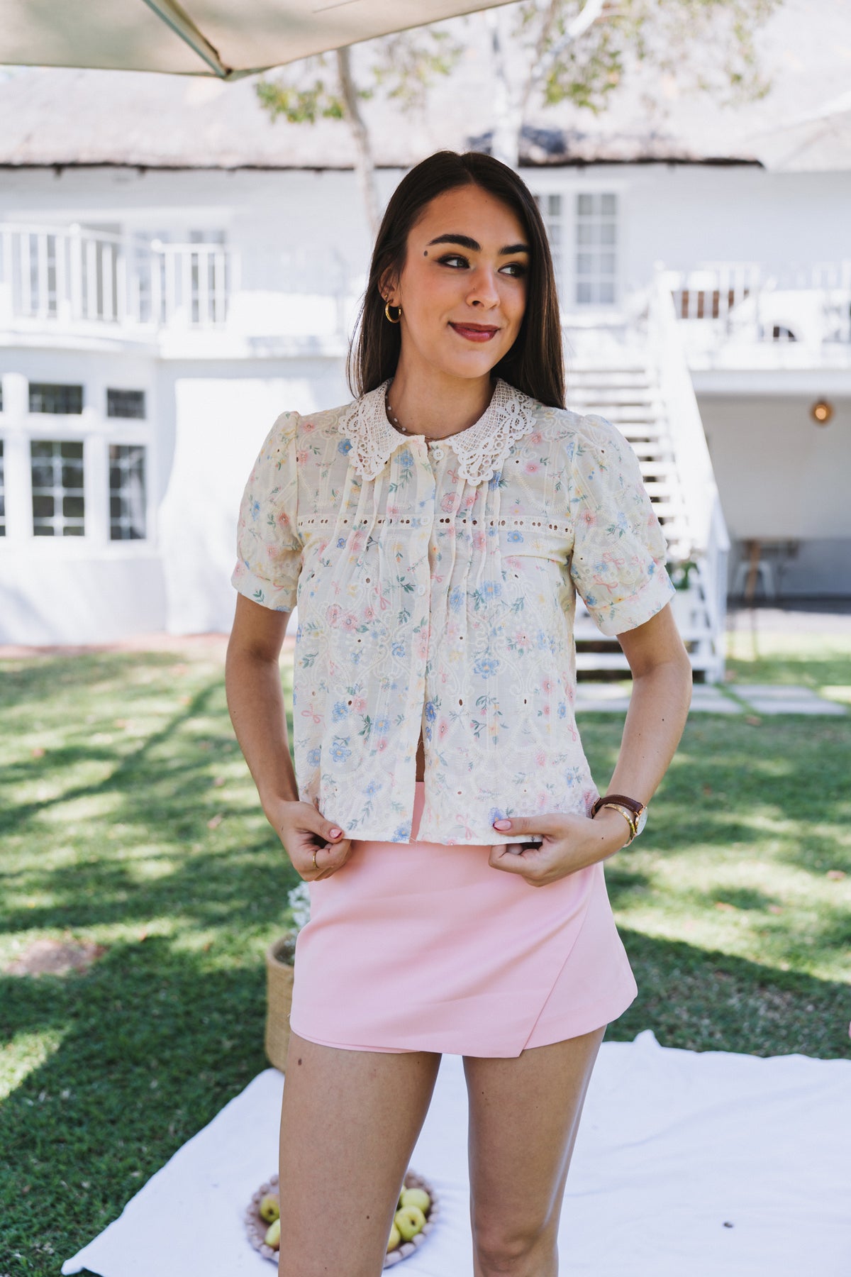 Bouquet Top Cream| One Size/ Fits30-34