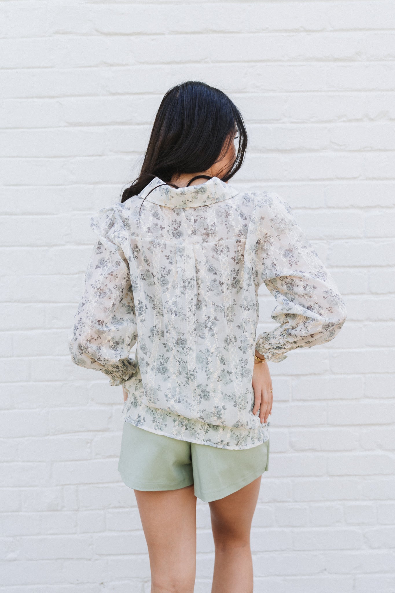 Bouquet Blouse Sage | One Size / Fits 32-36