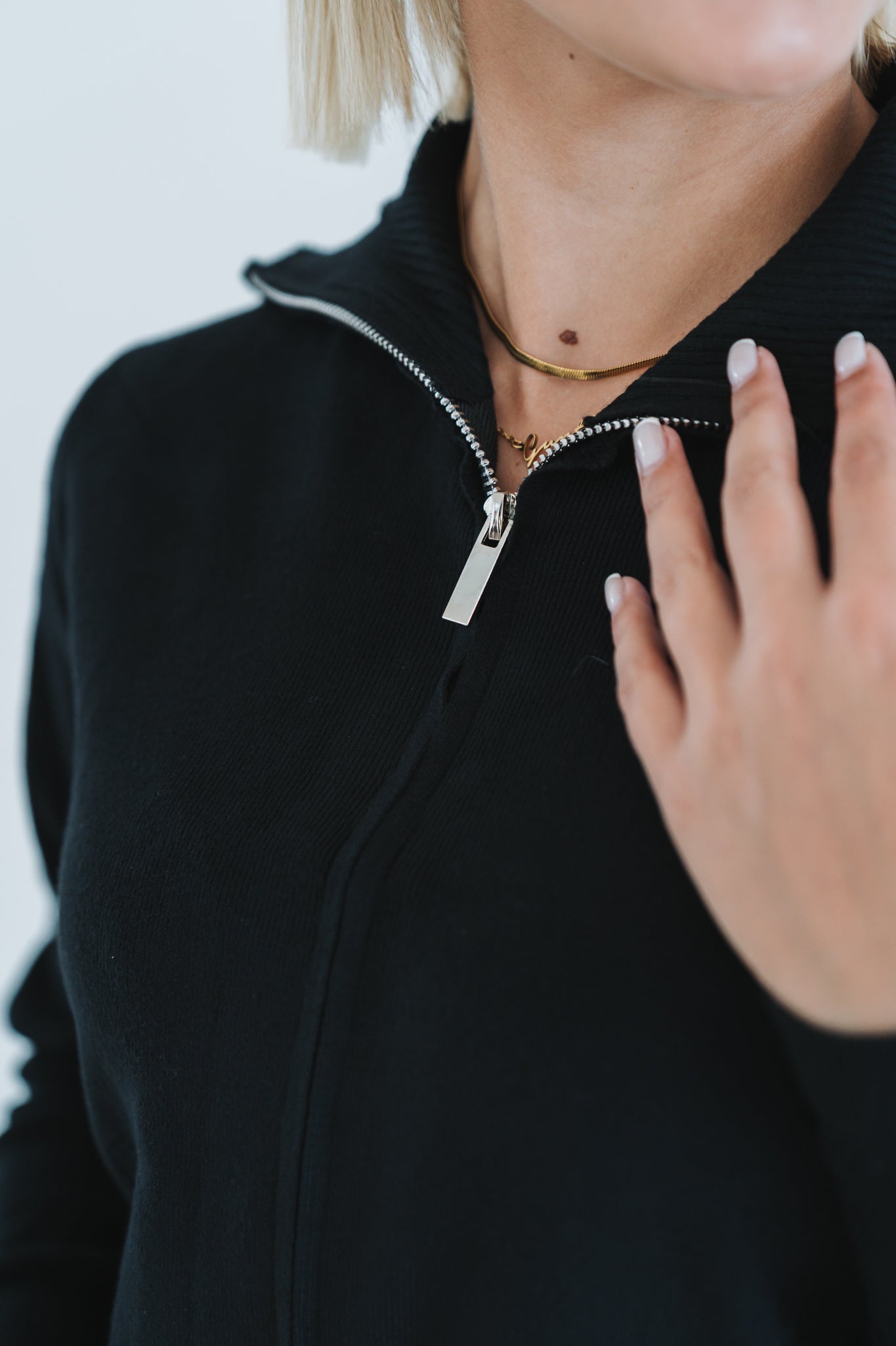 Zip Jacket Knit Black