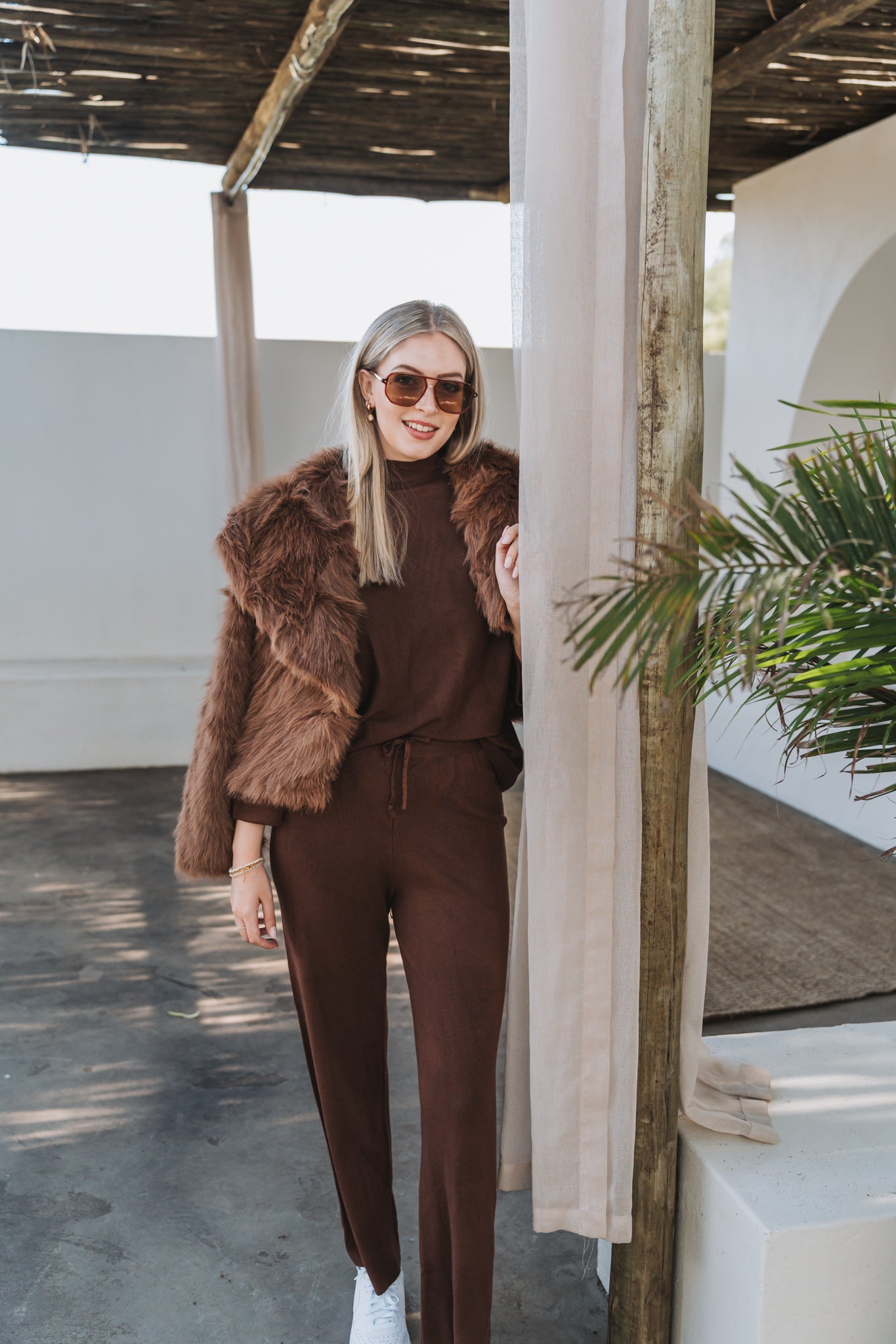 Button Set Trouser Brown