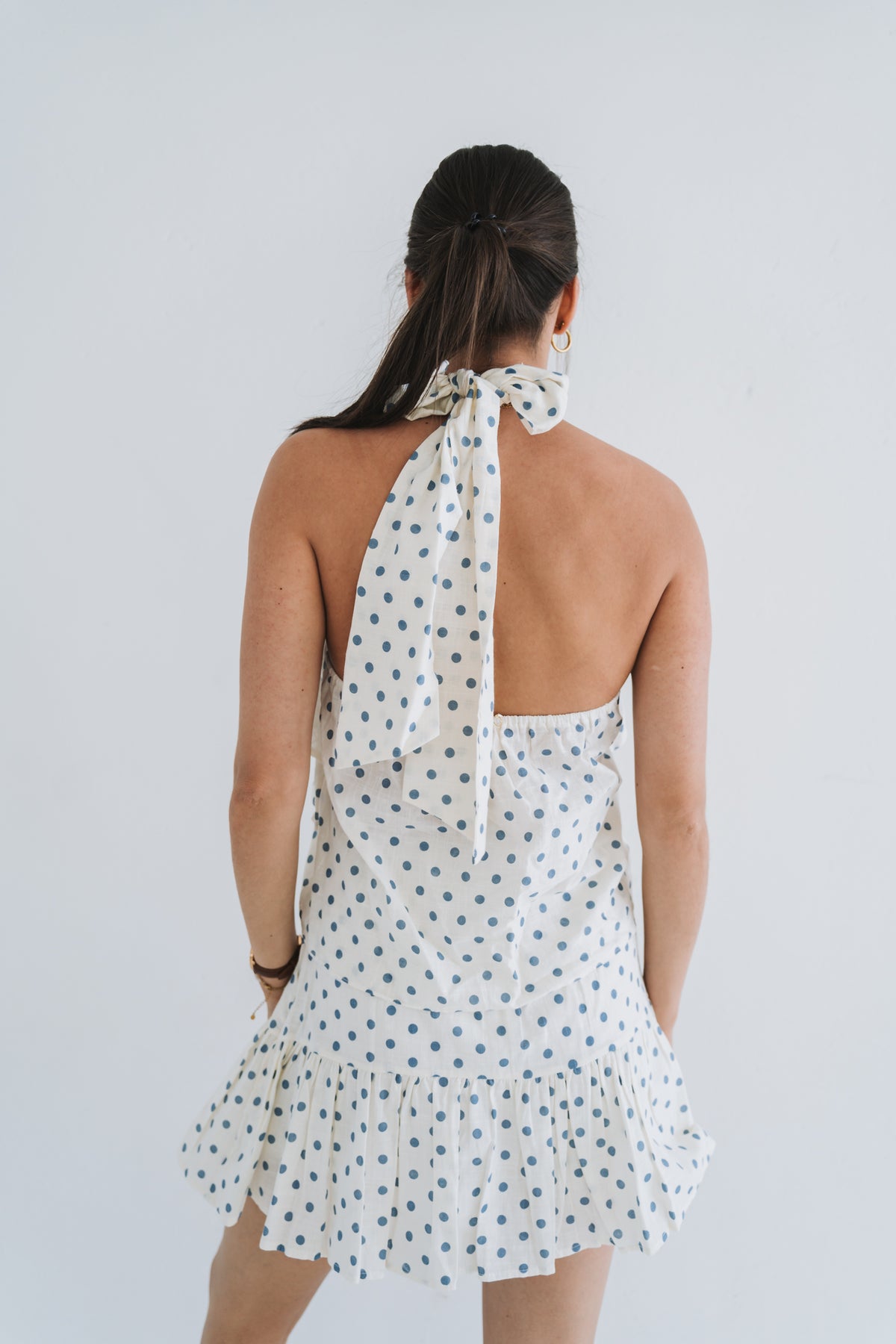 Polka Halter Top Blue | One Size/ Fits 30-34