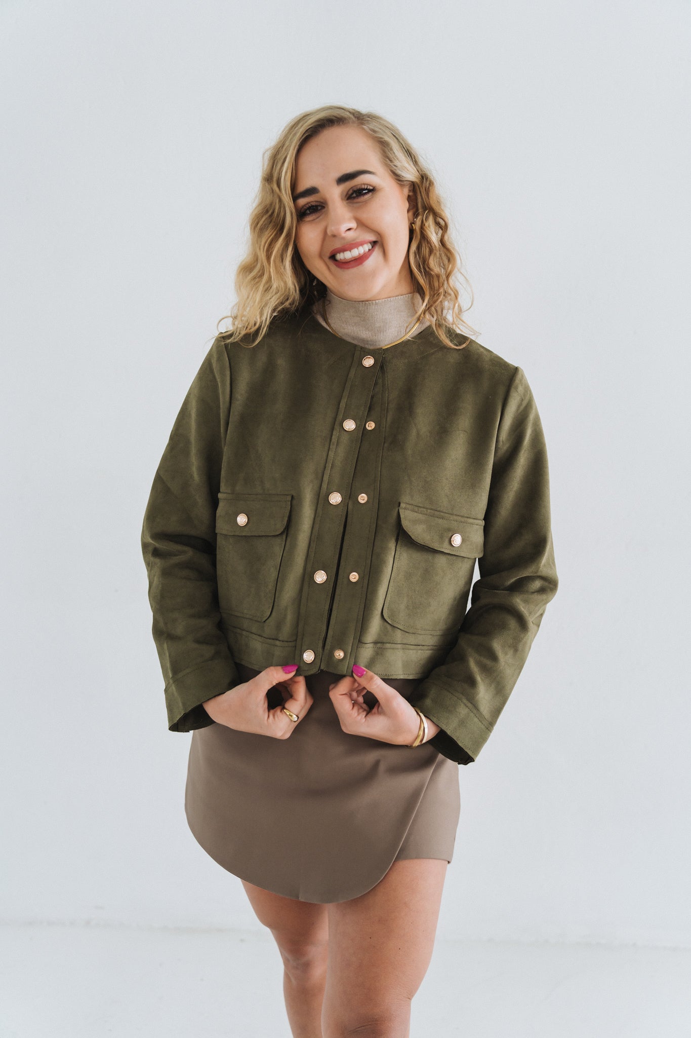 Velvet Jacket Olive | One Size / Fits 30-34