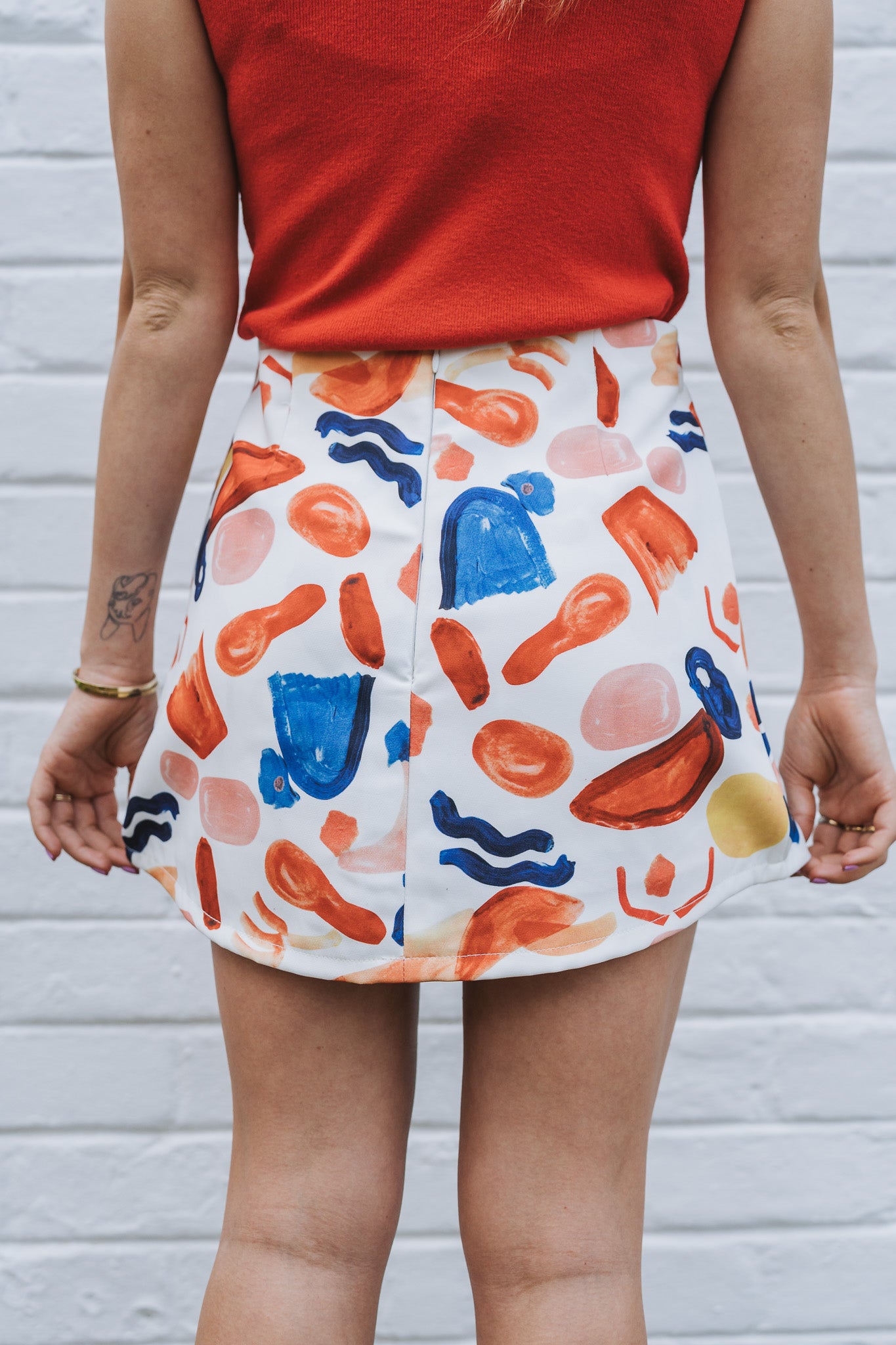 Abstract Print Skort