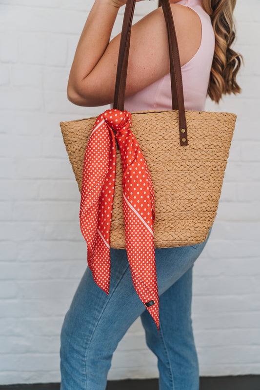 Silk Scarf Red Polka