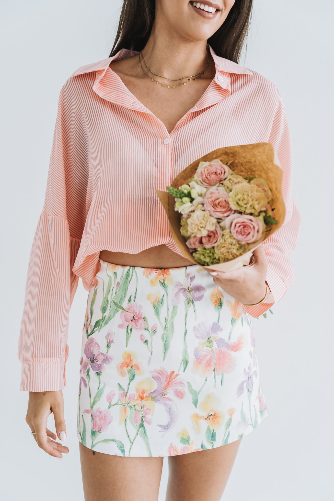 Santorini Blouse Coral | One Size / Fits 30-36