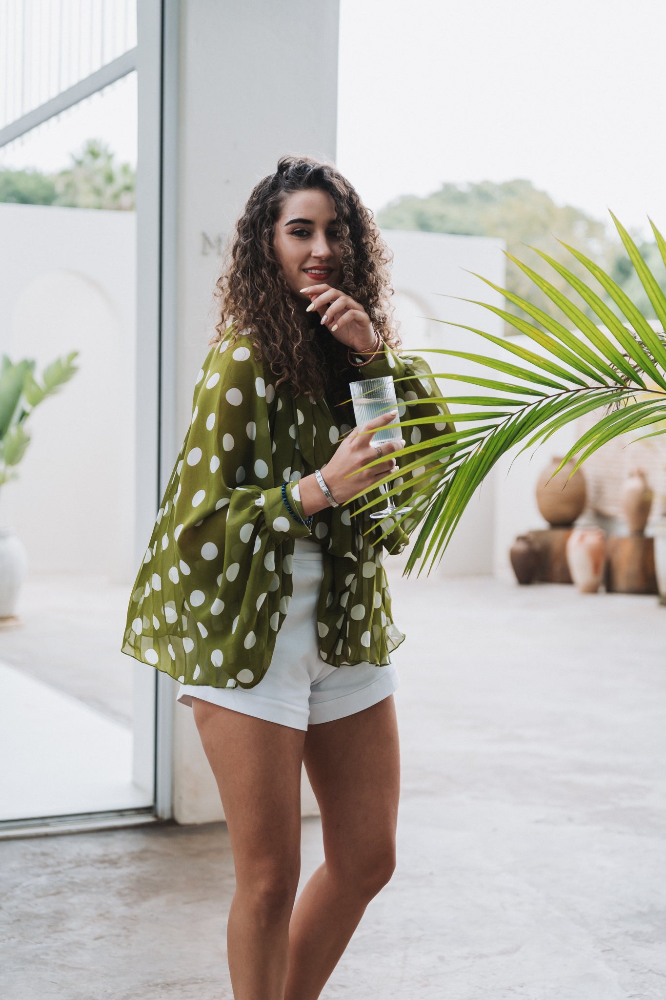 Polka Top Olive