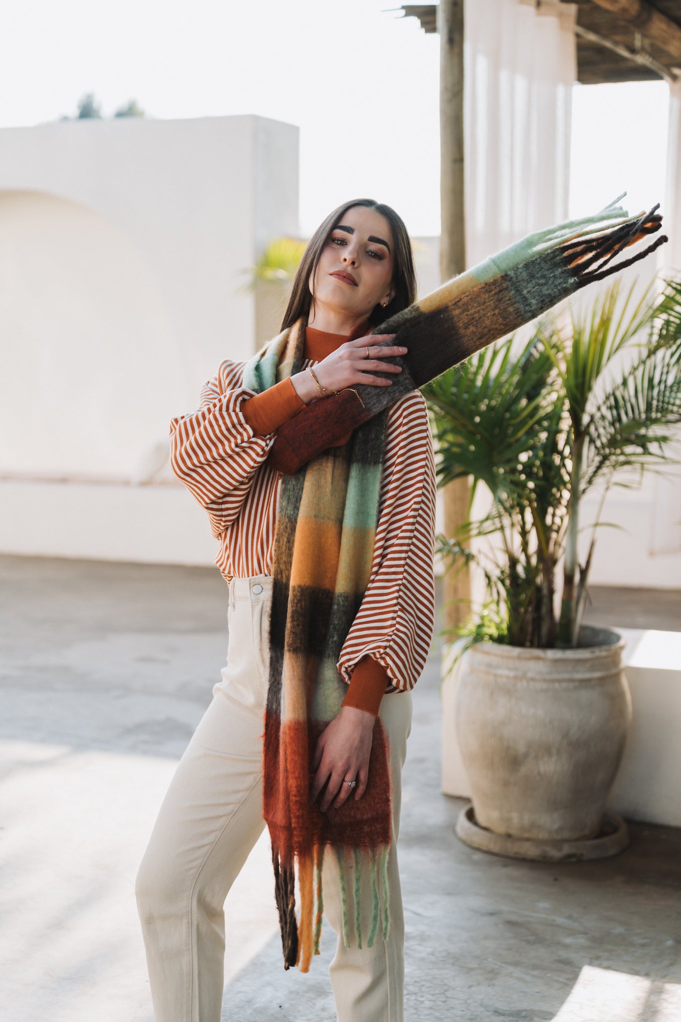 Stripey Knit Rust | One Size / Fits 30-36