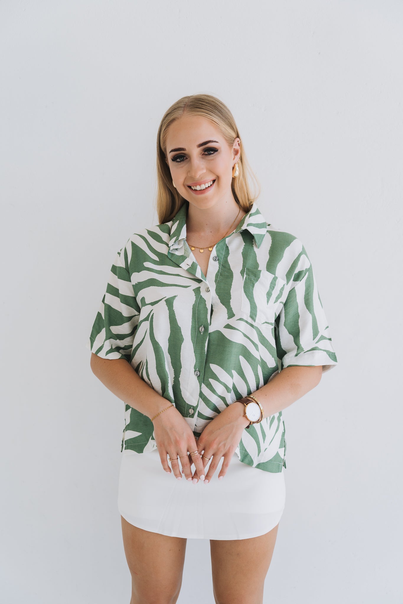 Palm Blouse Green