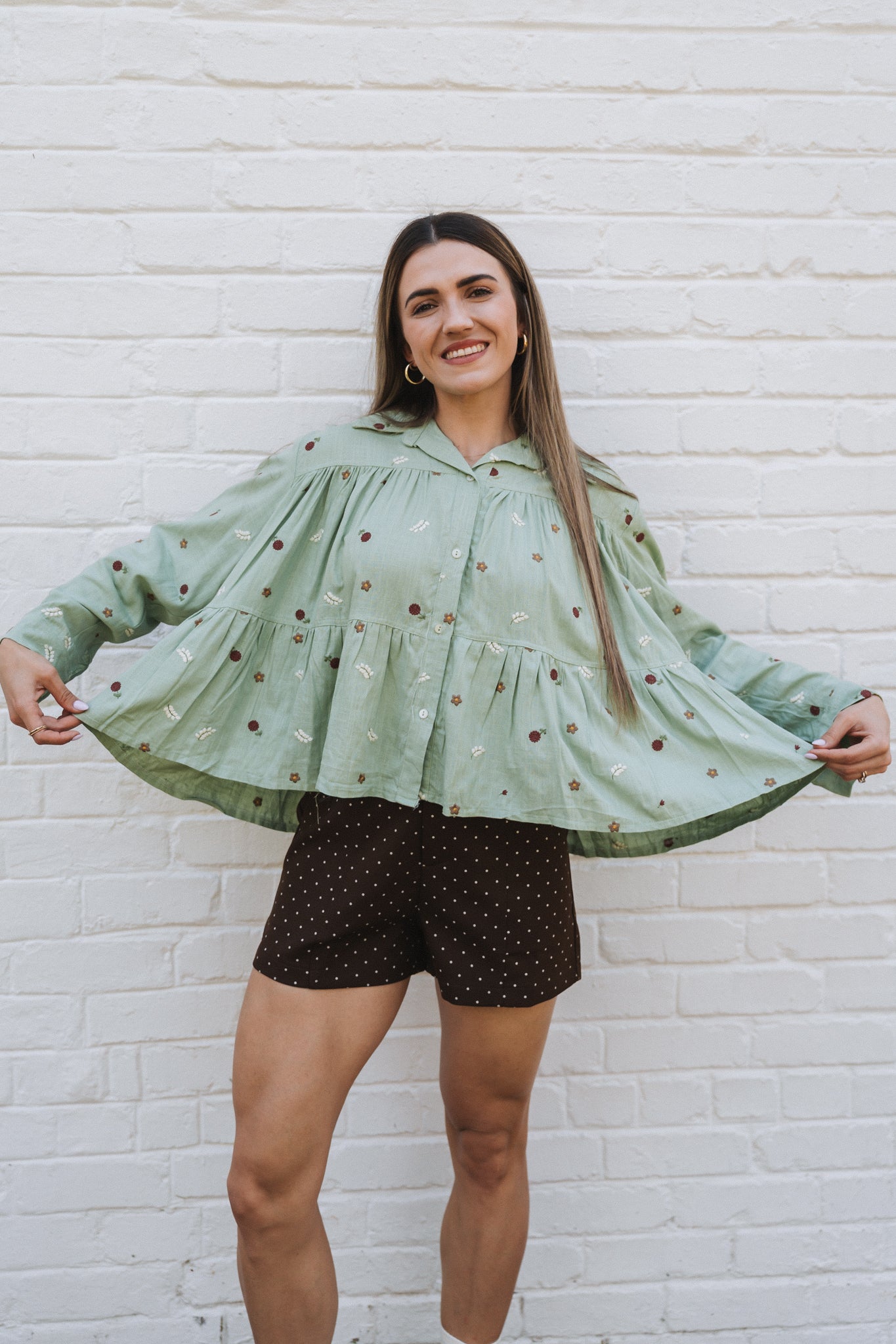 Lino Set Blouse Mint | One Size / Fits 32-36