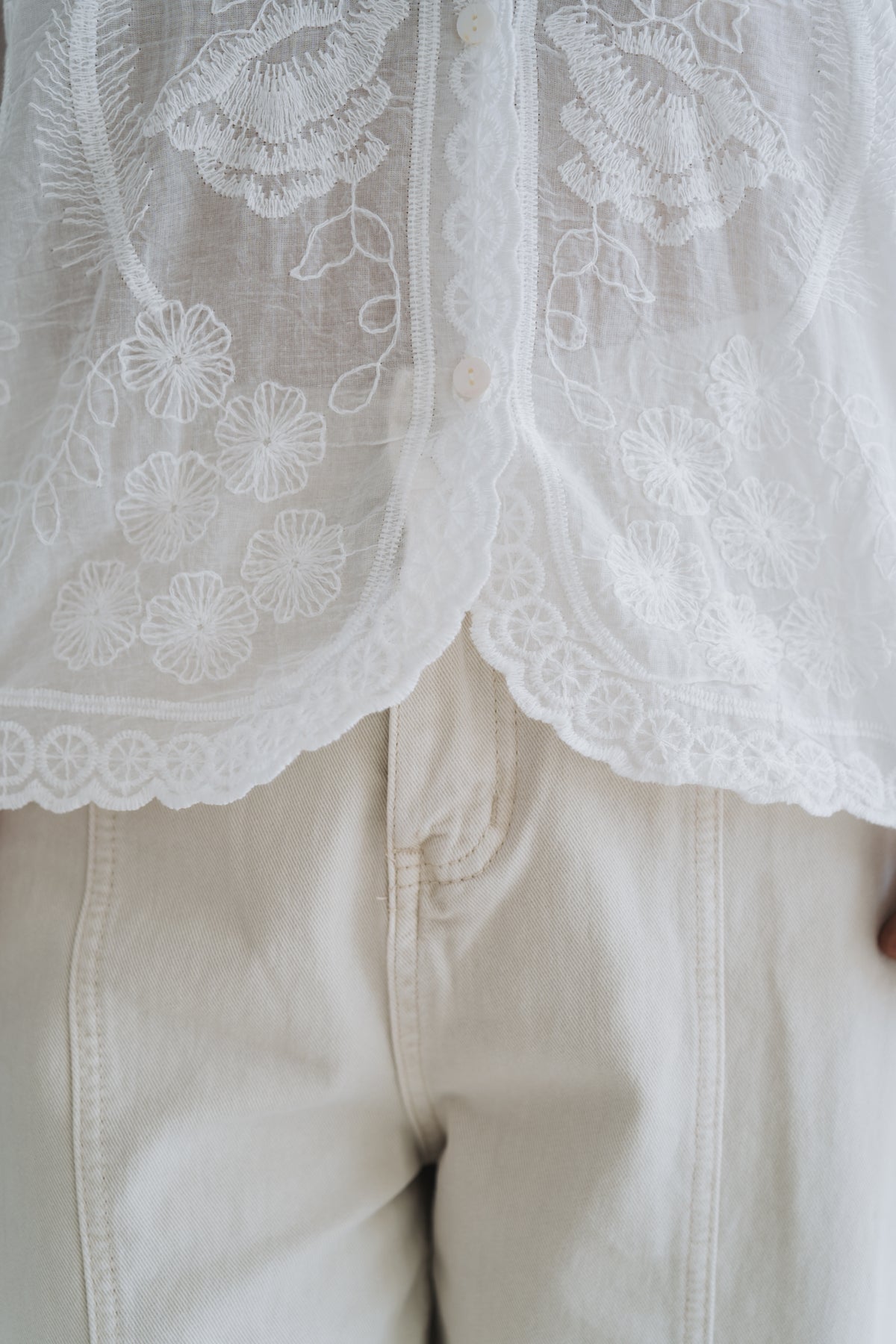 Anglaise Hoodie White | One Size / Fits 30-36