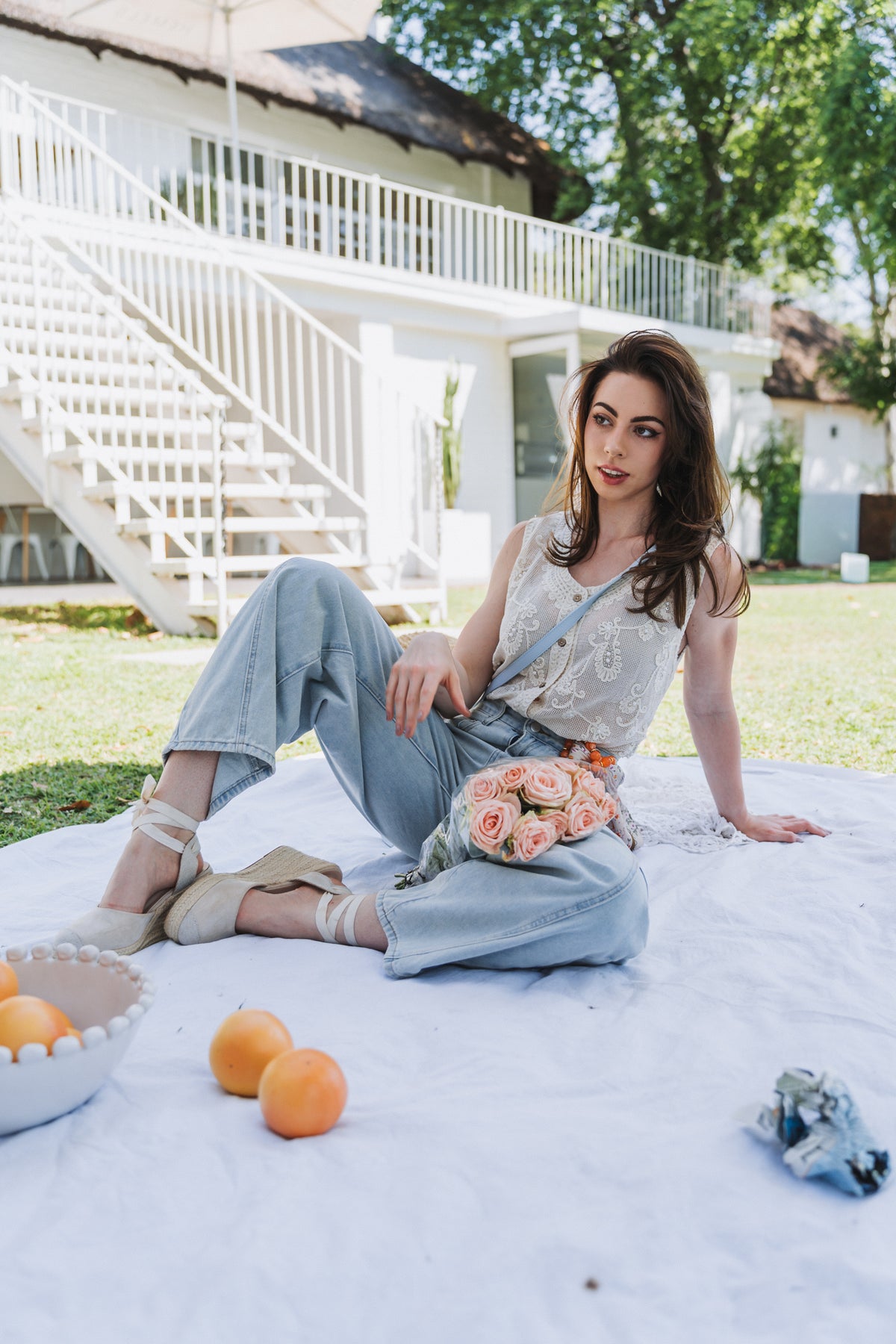 Bohemian Waistcoat Cream| One Size/ its 30-34