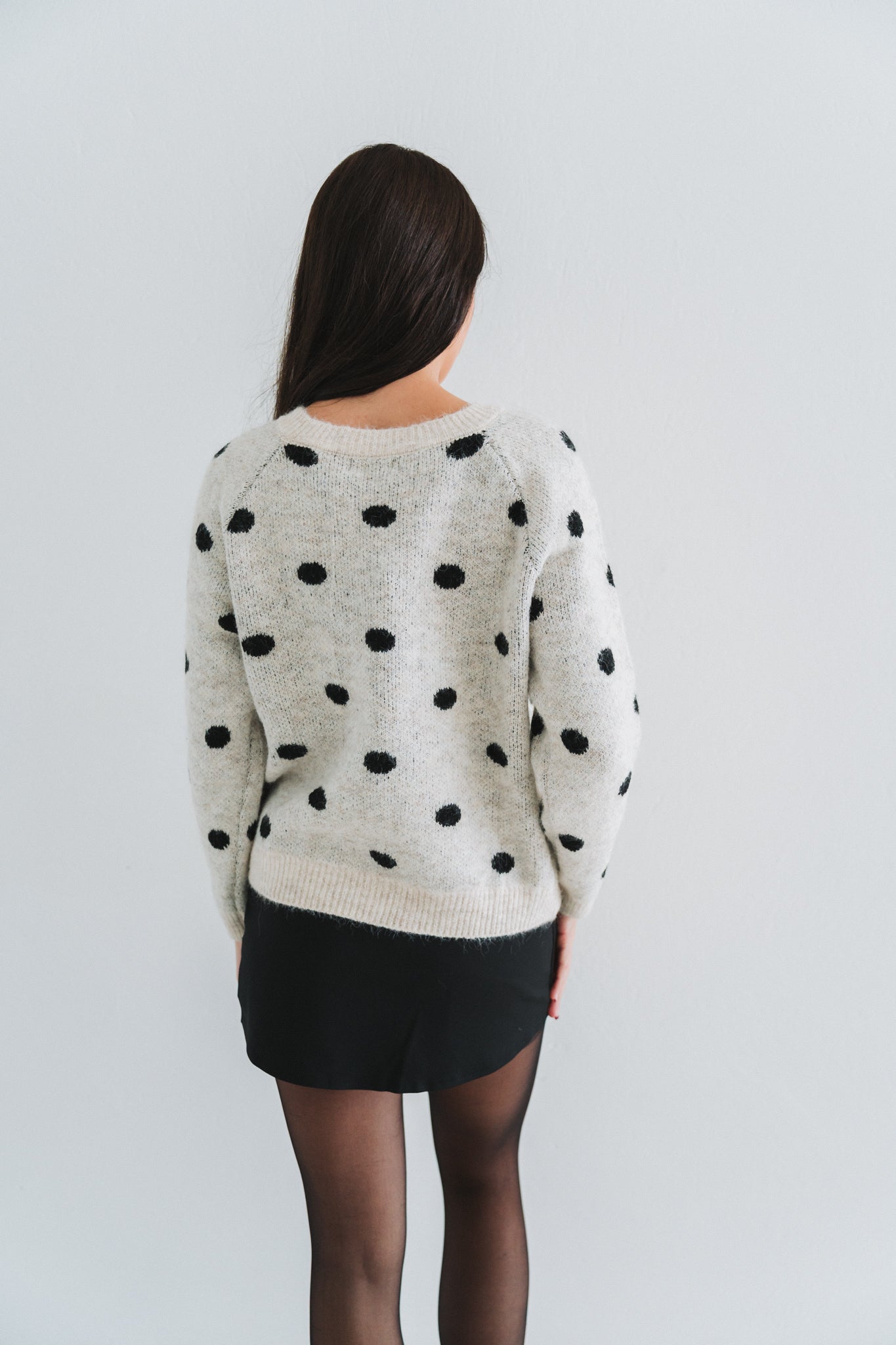 Polka Cardigan Beige | One Size / Fits 30-34