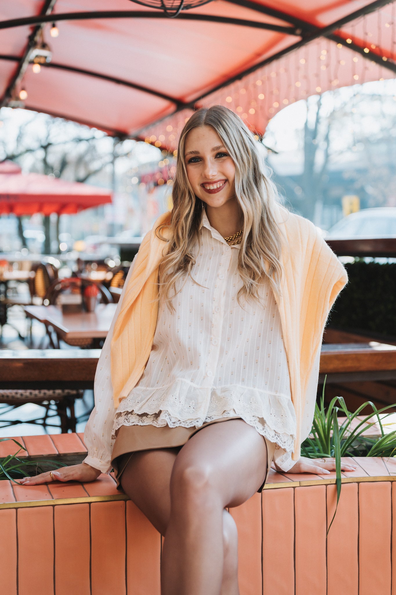 Ditsy  Blouse Cream