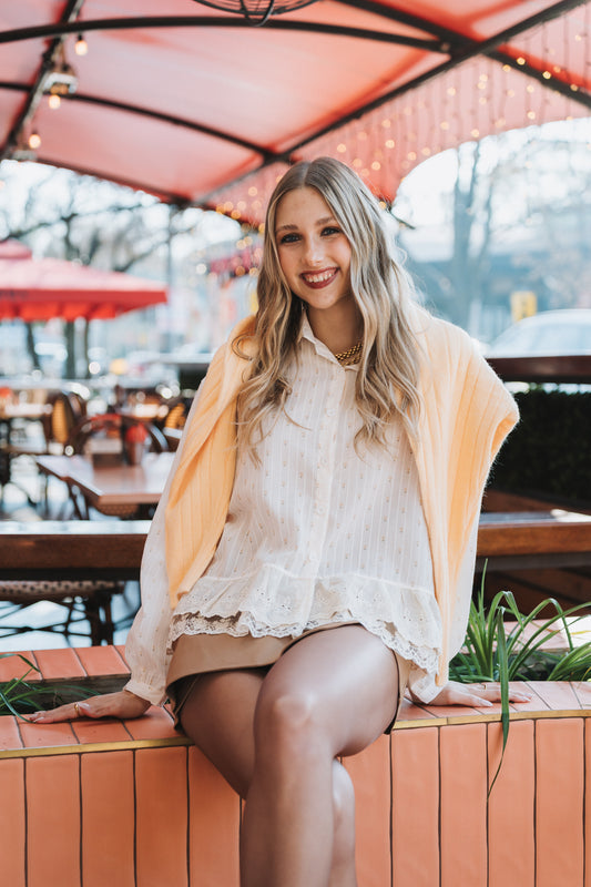 Ditsy  Blouse Cream