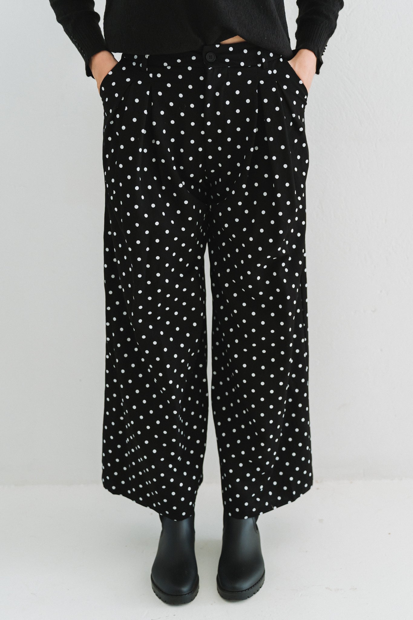 Polka Trouser Black