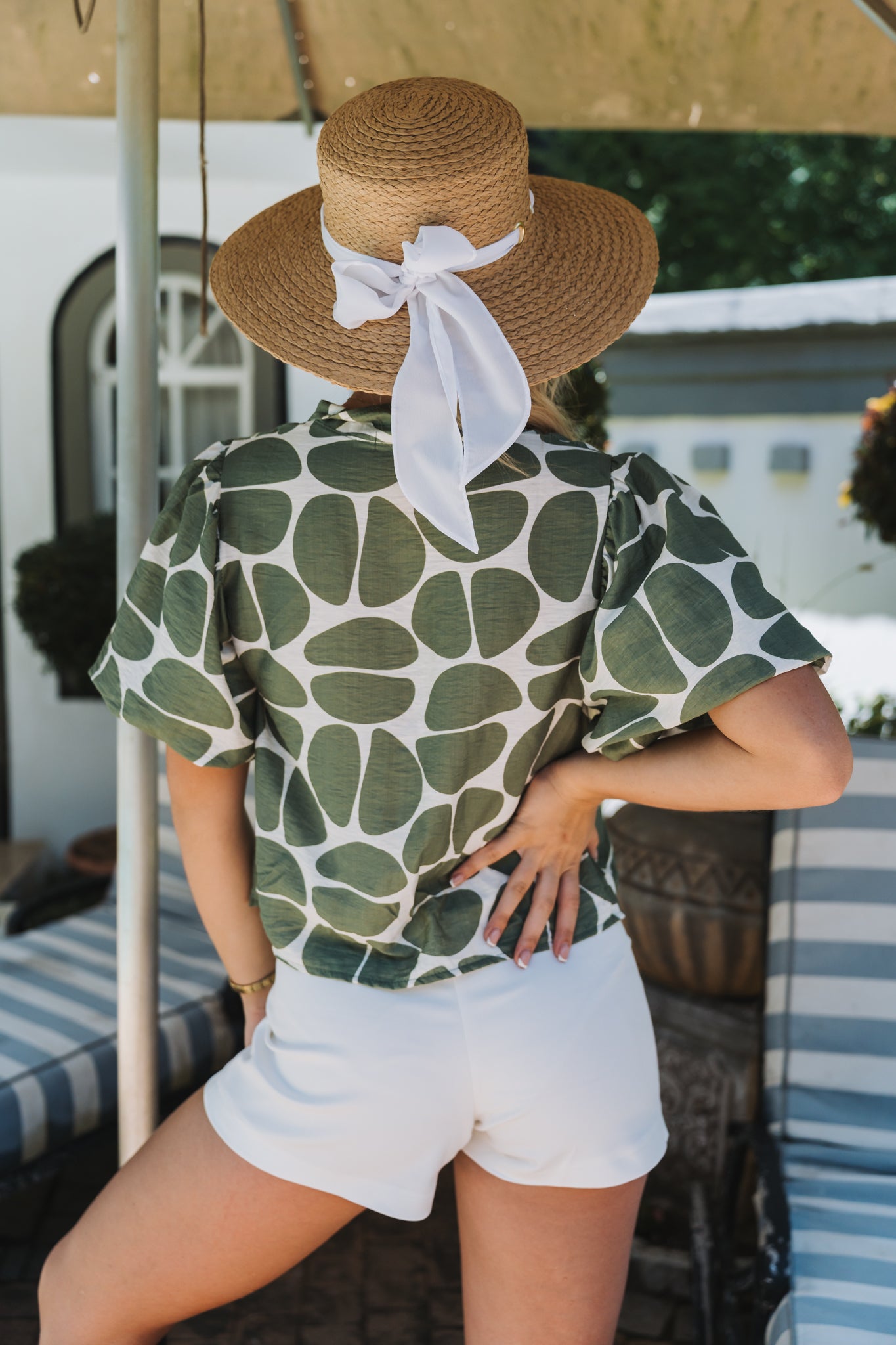 Abstract Blouse Olive