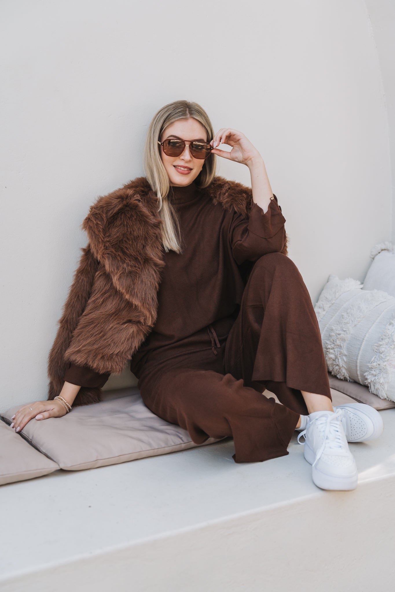 Button Set Trouser Brown