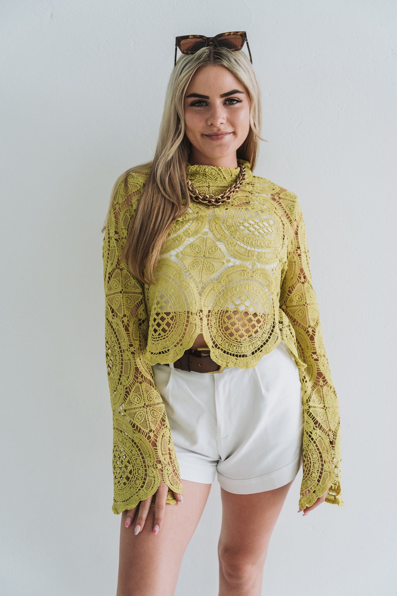 Olive Lace Top