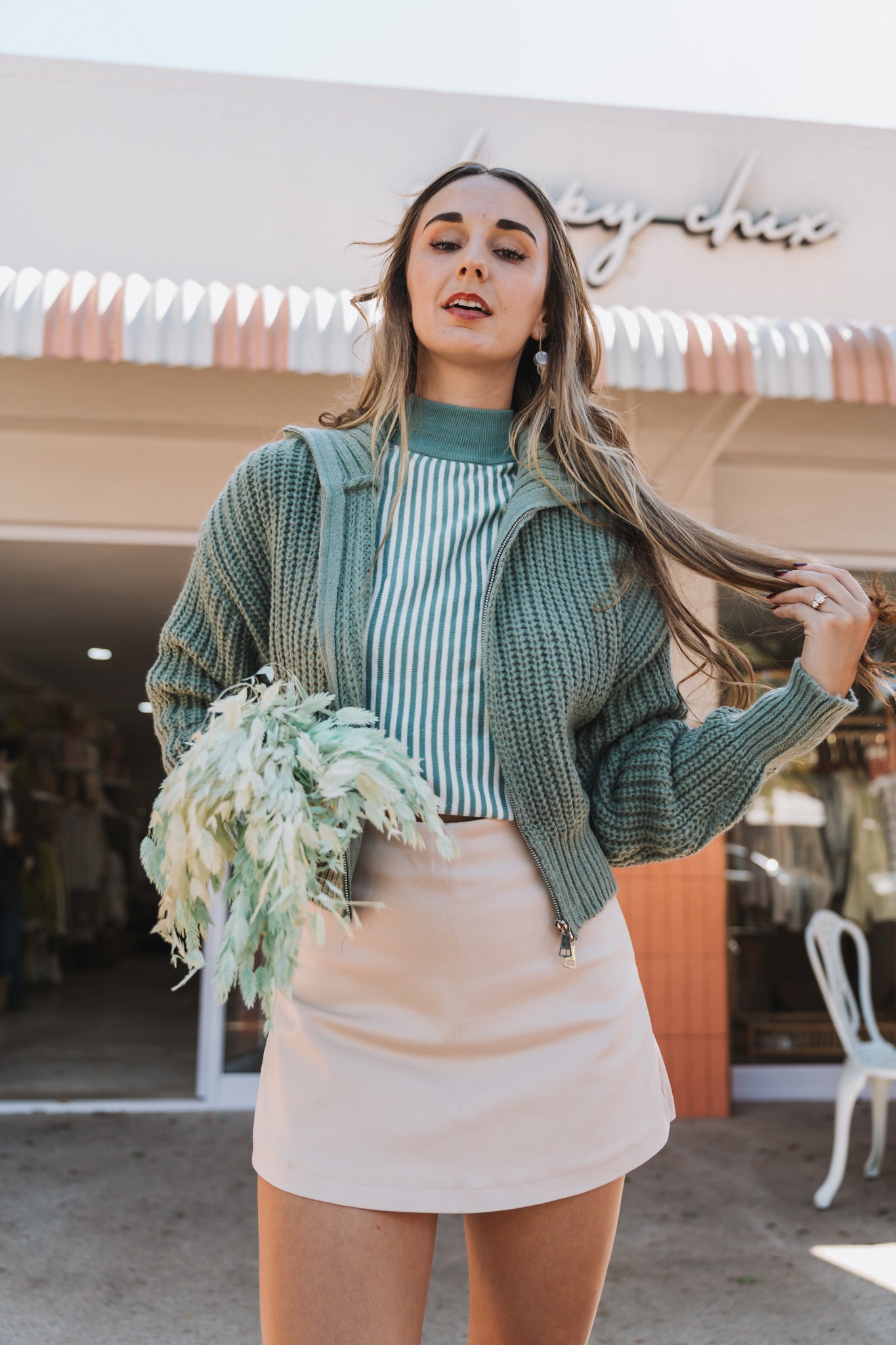 Stripey Knit Sage