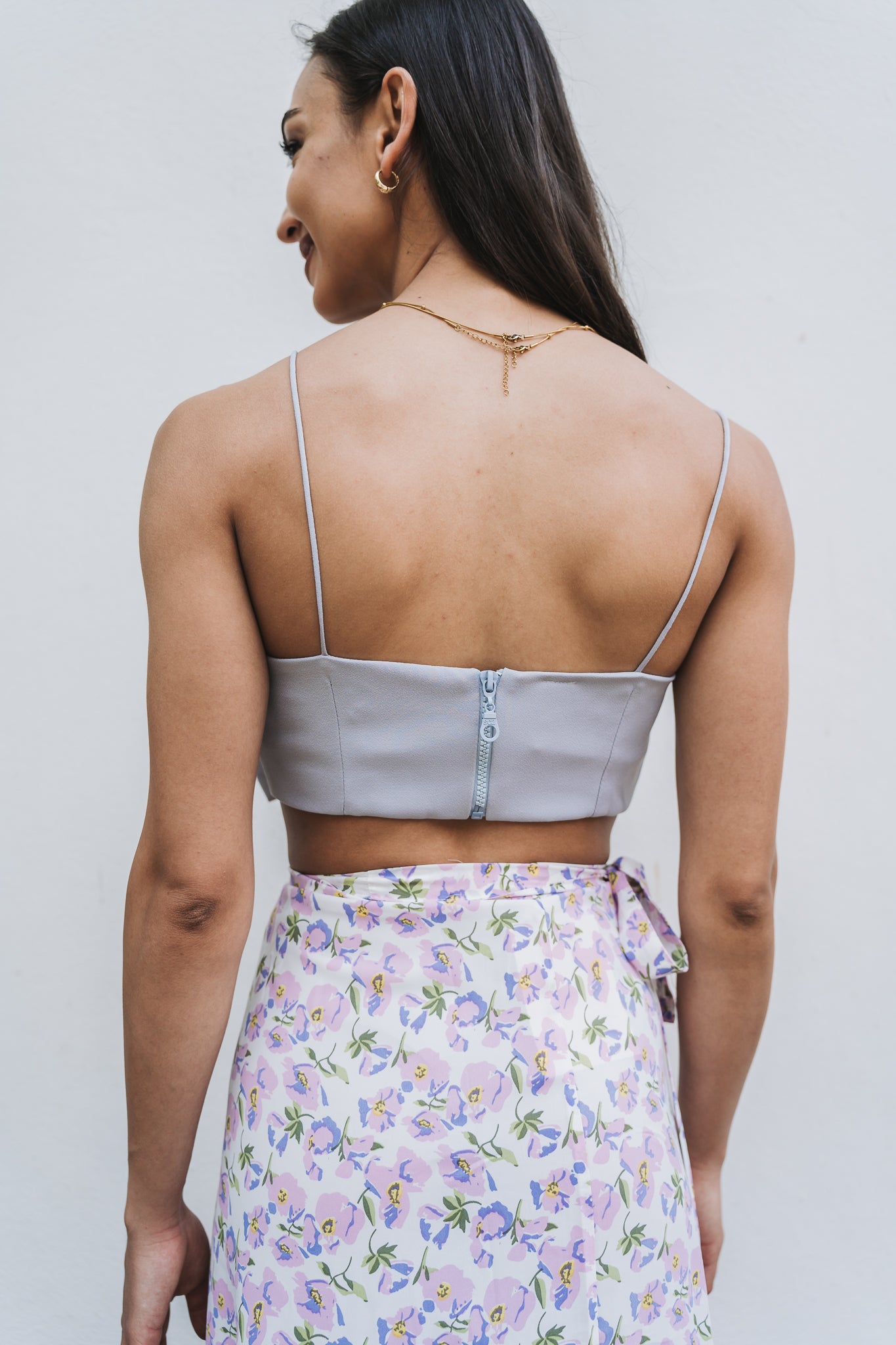 Bow Crop Top Grey