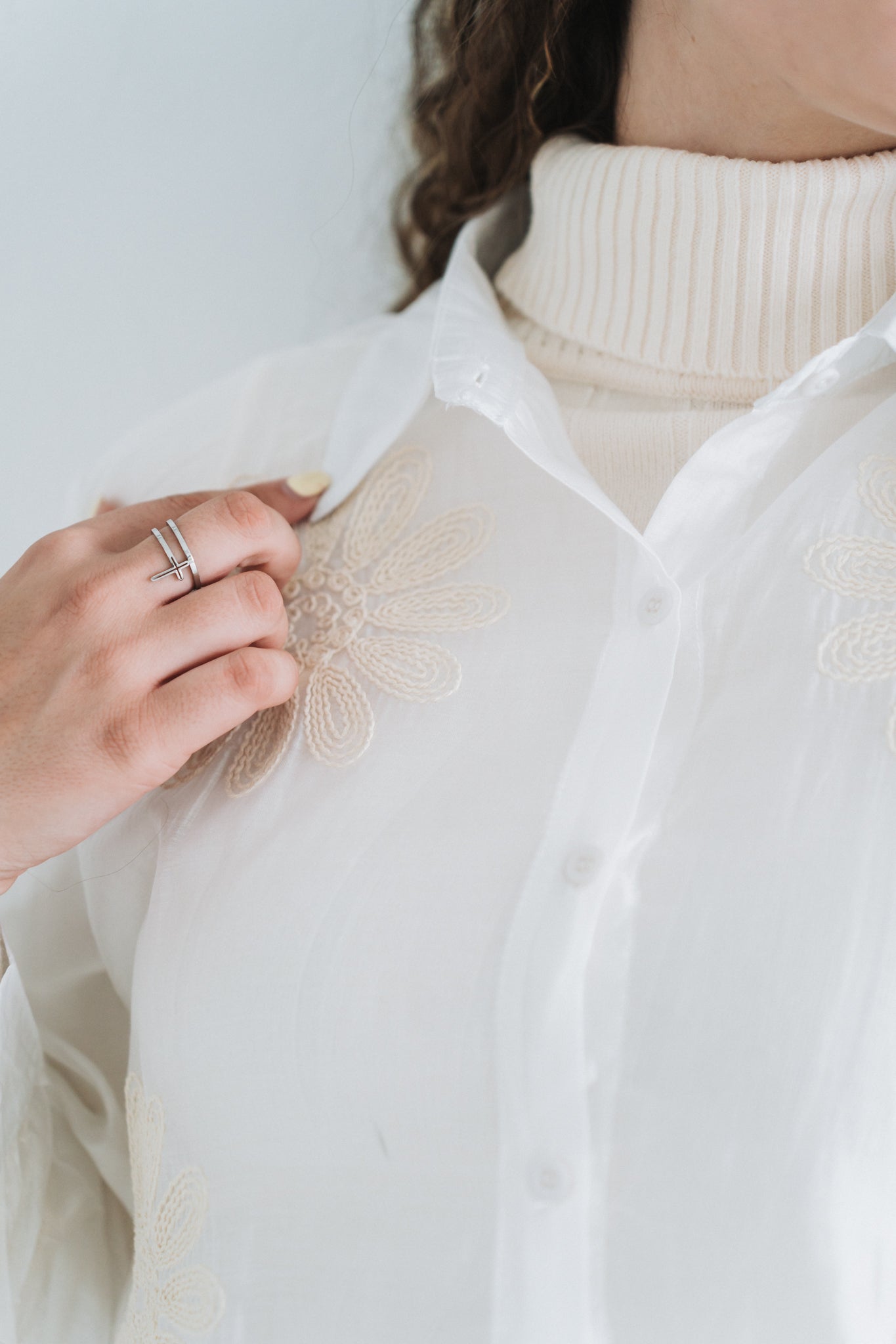 Embossed Blouse White