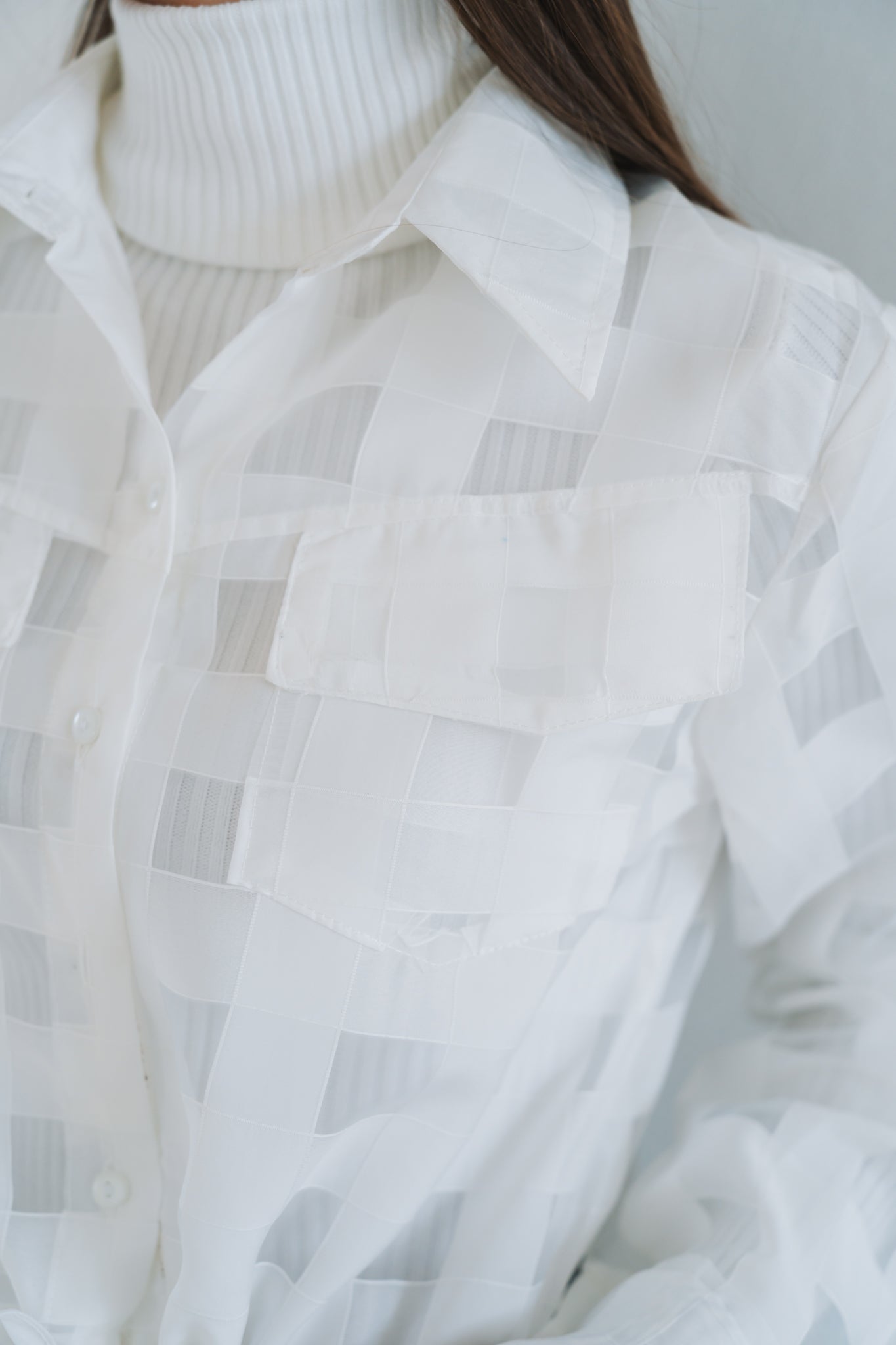 Square  Blouse White | One Size / Fits 30-32