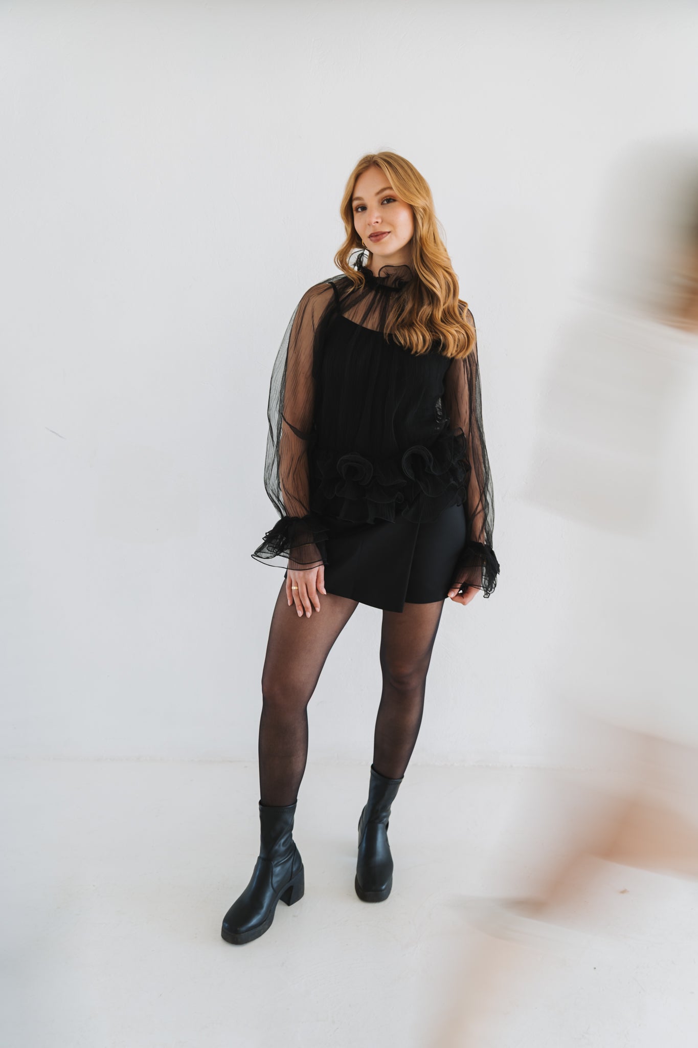 Sabrina Mesh Top Black | One Size / Fits 30-34