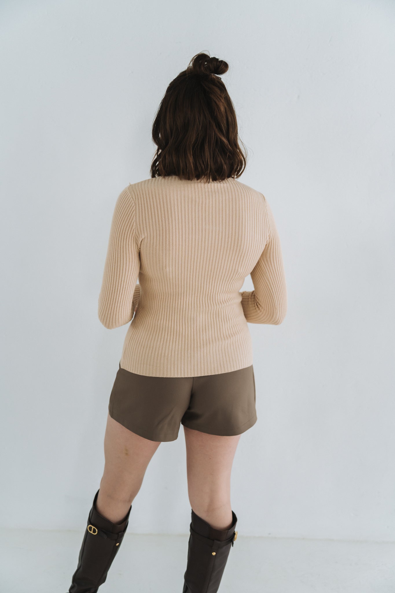 Ribbed Polo Cream