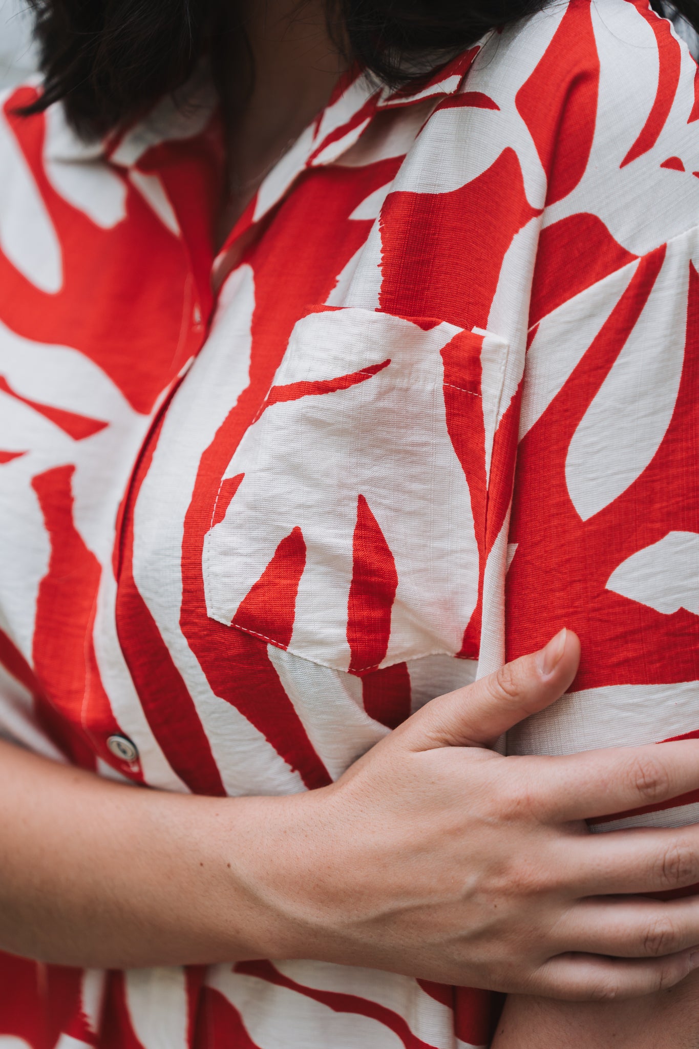 Palm Blouse Red