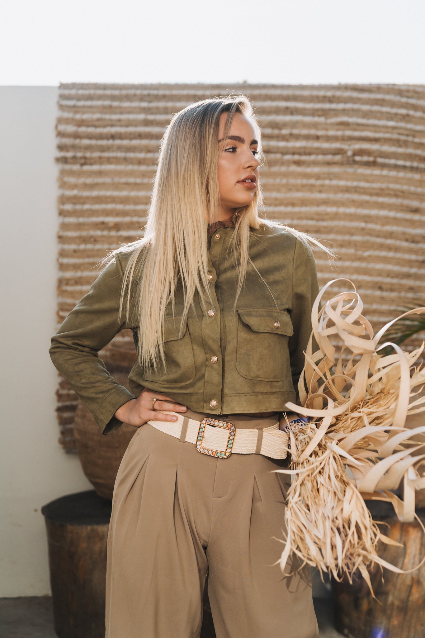 Velvet Jacket Olive | One Size / Fits 30-34