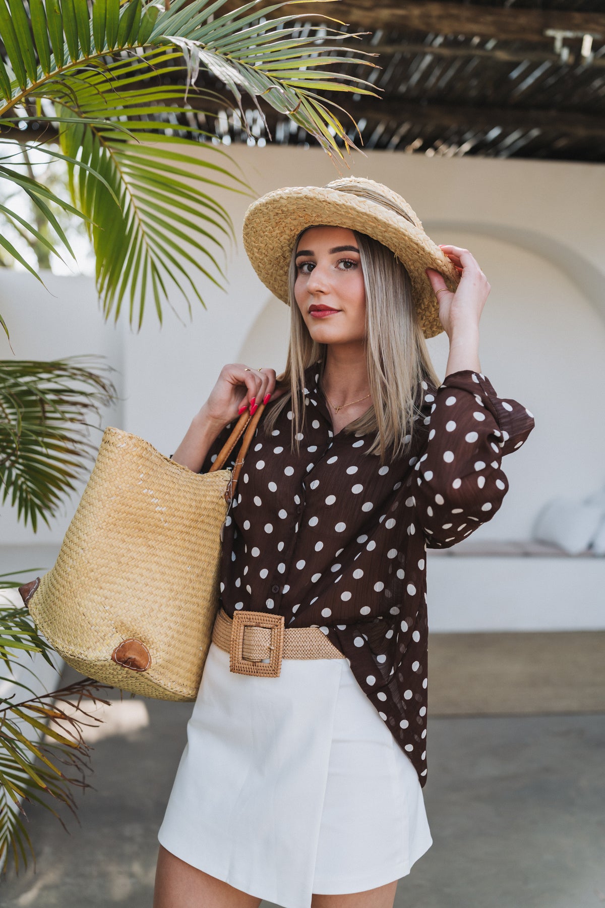 Chocolat Polka Blouse | One Size / Fits 32-36